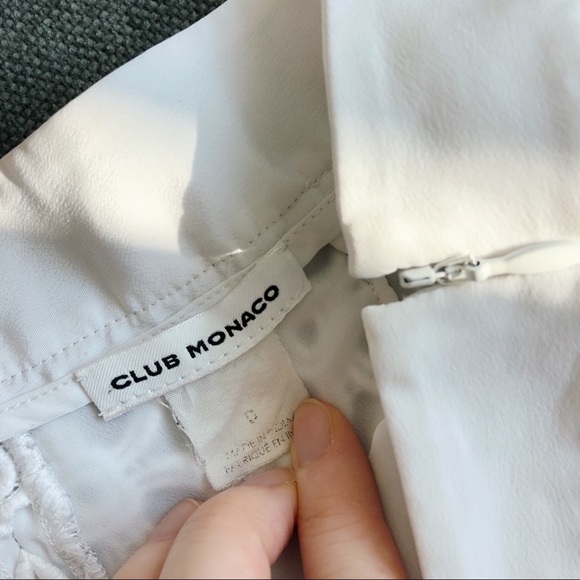 Club Monaco Cotton White Lace Shorts Size 0 - Picture 3 of 4